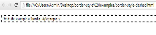output of border-style:dashed