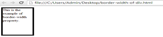 example of border-width property of div