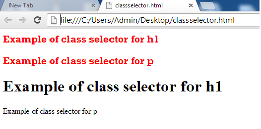 example of class selector