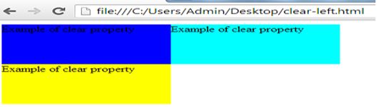 example of clear-left property