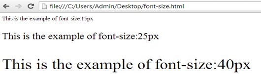 example of font-size property