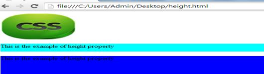 example of height property