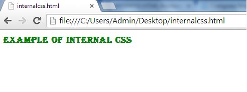 example of internal css