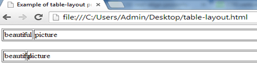 example of table-layout property