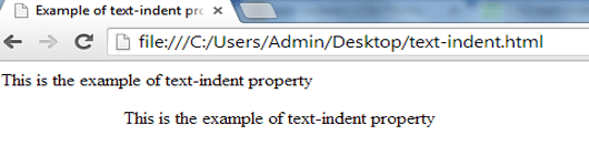 example of text-indent property