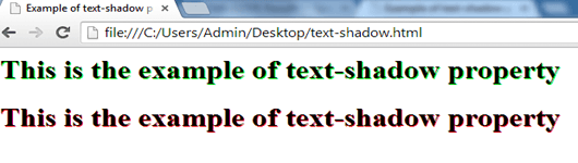 example of text-shadow property