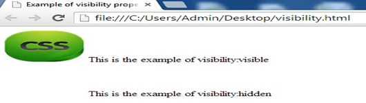 example of visibility property