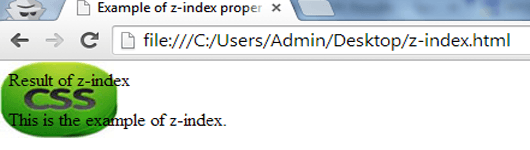 example of z-index property