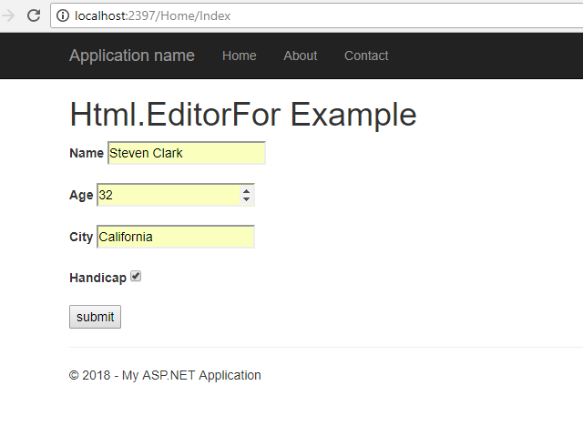 Html.EditorFor Example