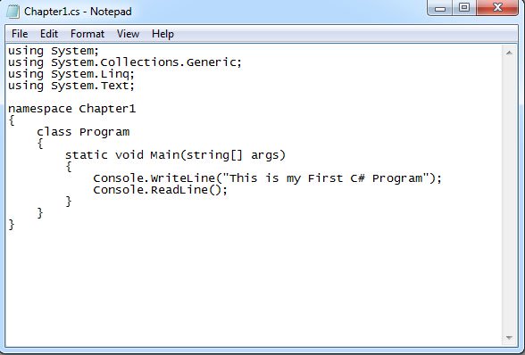 Using Notepad