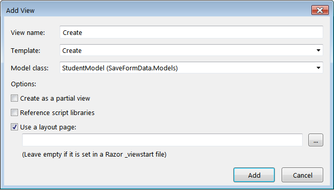 Add View with Model