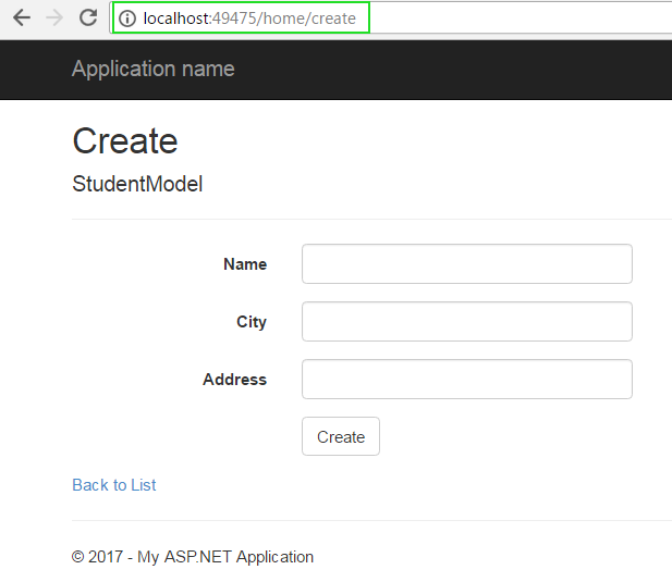 Create page