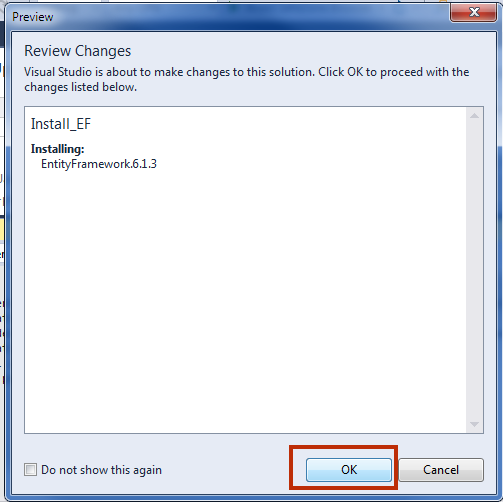 Install Entity Framework