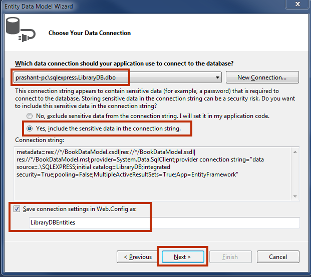 Create Entity Data Model