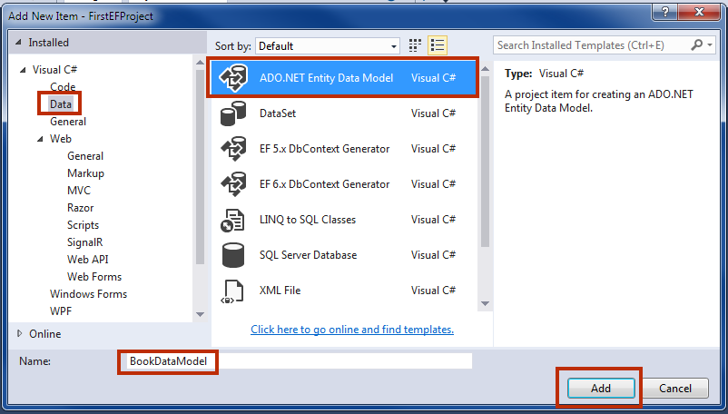 Create Entity Data Model