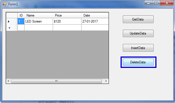 Delete Row from DataSet