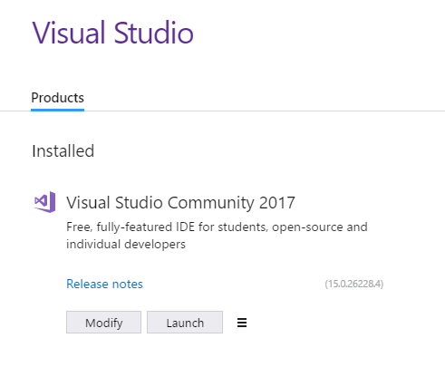 Installing VS 2017