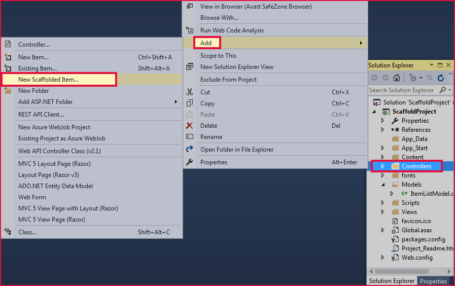 Add Scaffolded Item