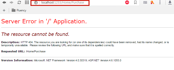 MVC Server Error Page