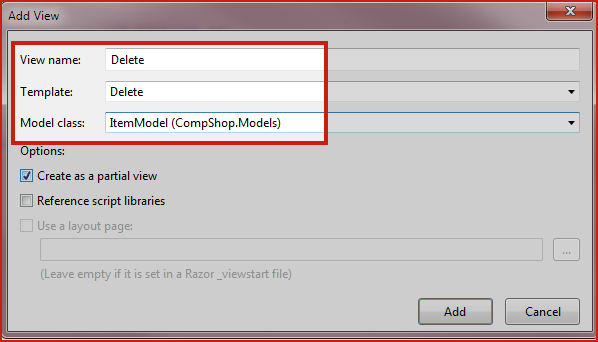 Delete Action Method