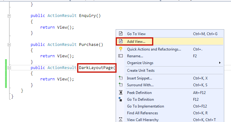 Add Action Methods