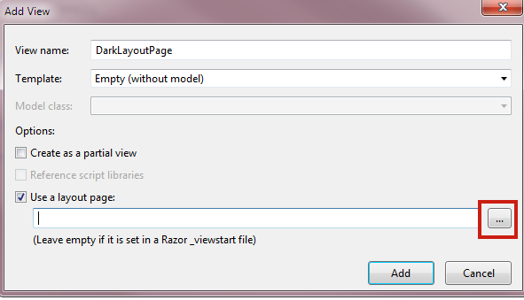 Add Layout Page