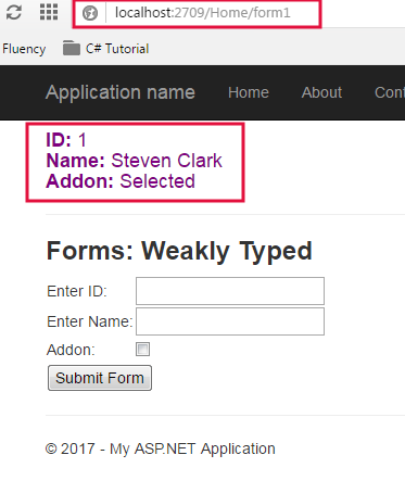 Weakly Typed Form Output
