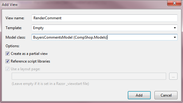 Render Comment