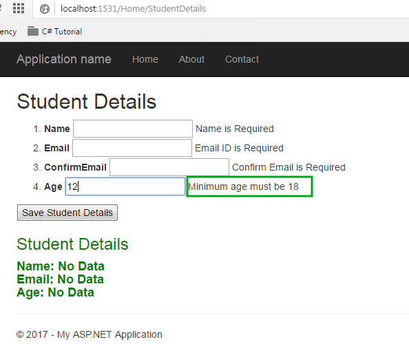 Custom Validation Output