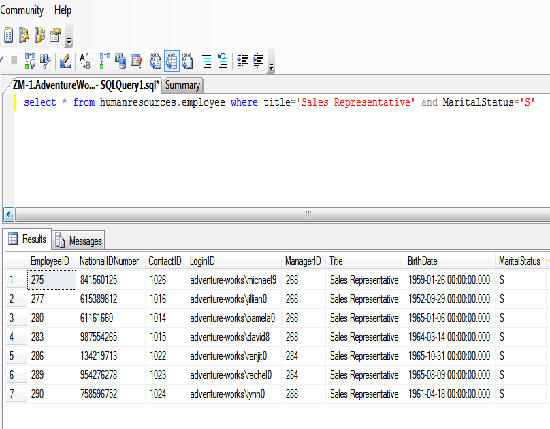 example of and statemant