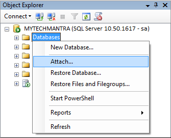 attach database 1