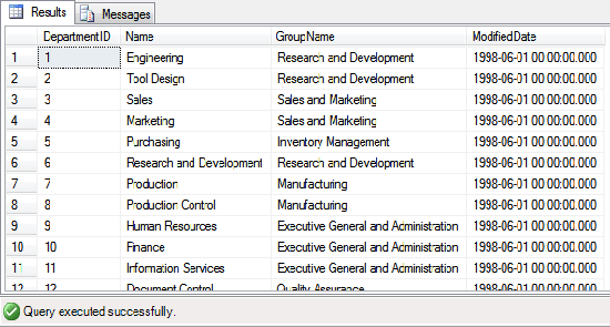 query 1 output