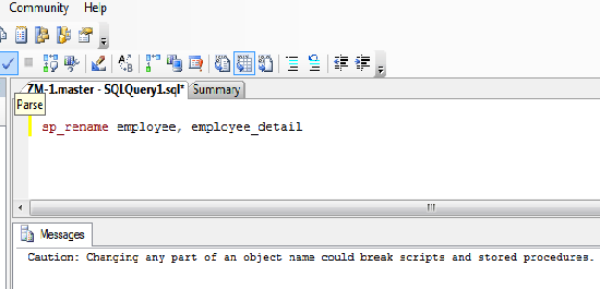 Sql Rename Table