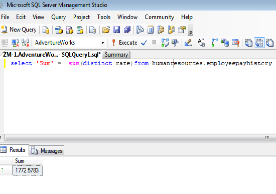 function sum() example