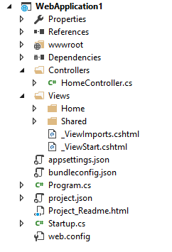 Dotnet Core Views Folder Structure
